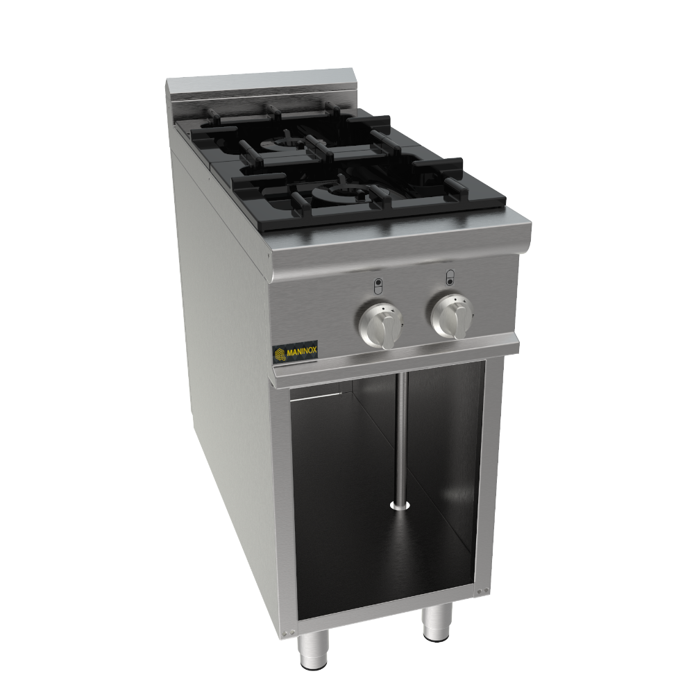 Cucina a gas 2 fuochi, 40x90x85, 9 kW