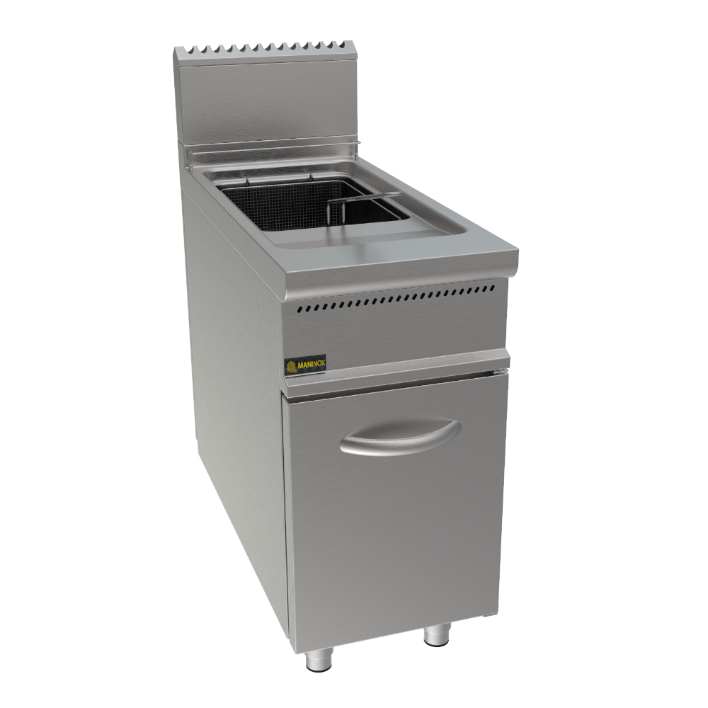 Friggitrice a gas 1 vasca armadiata, 40x90x85h, 21 kW, 22 L