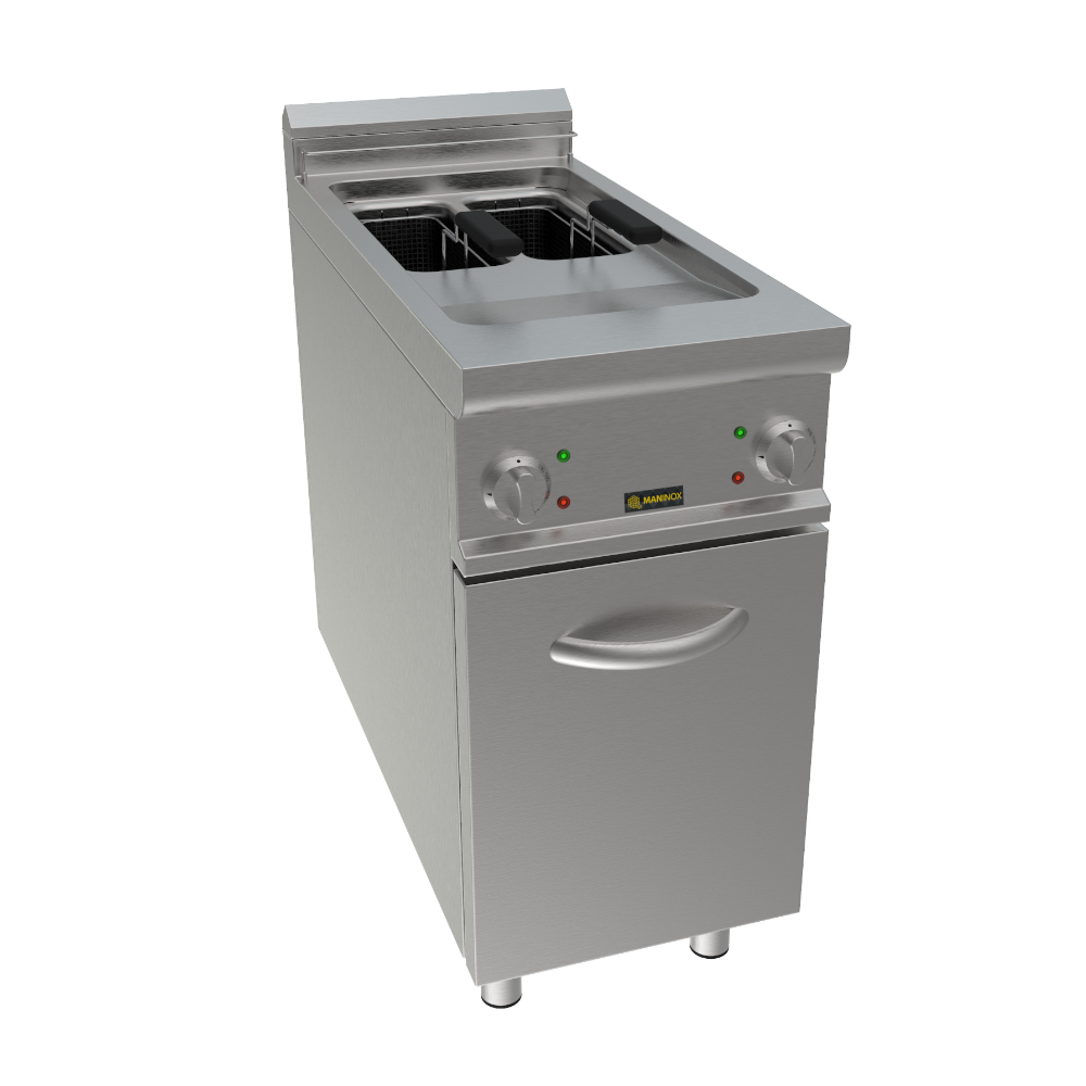 Friggitrice elettrica 2 vasche armadiata, 40x90x85h, 14 kW, 8+8 L