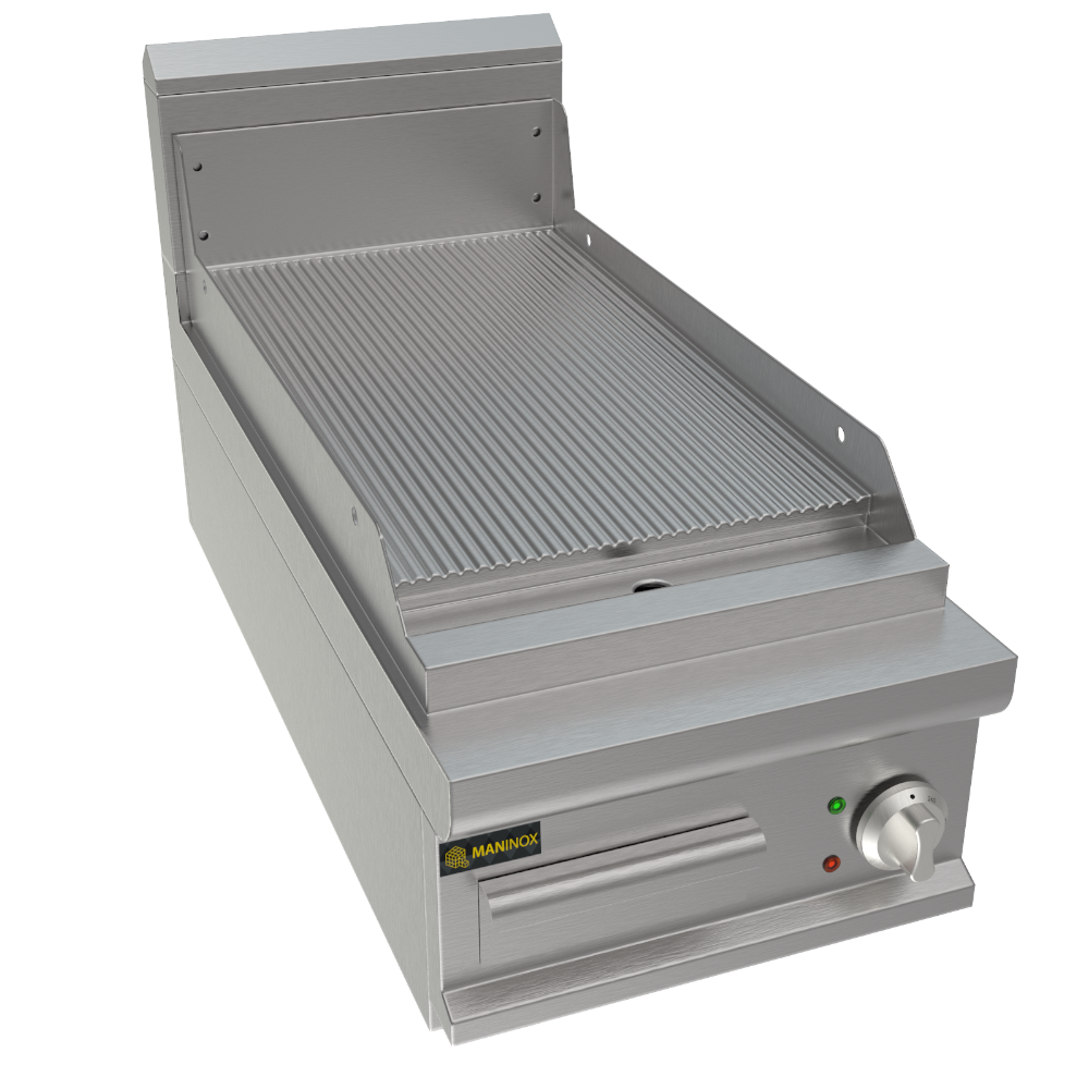 Fry top rigato elettrico, 40x90x27.5h, 6 kW