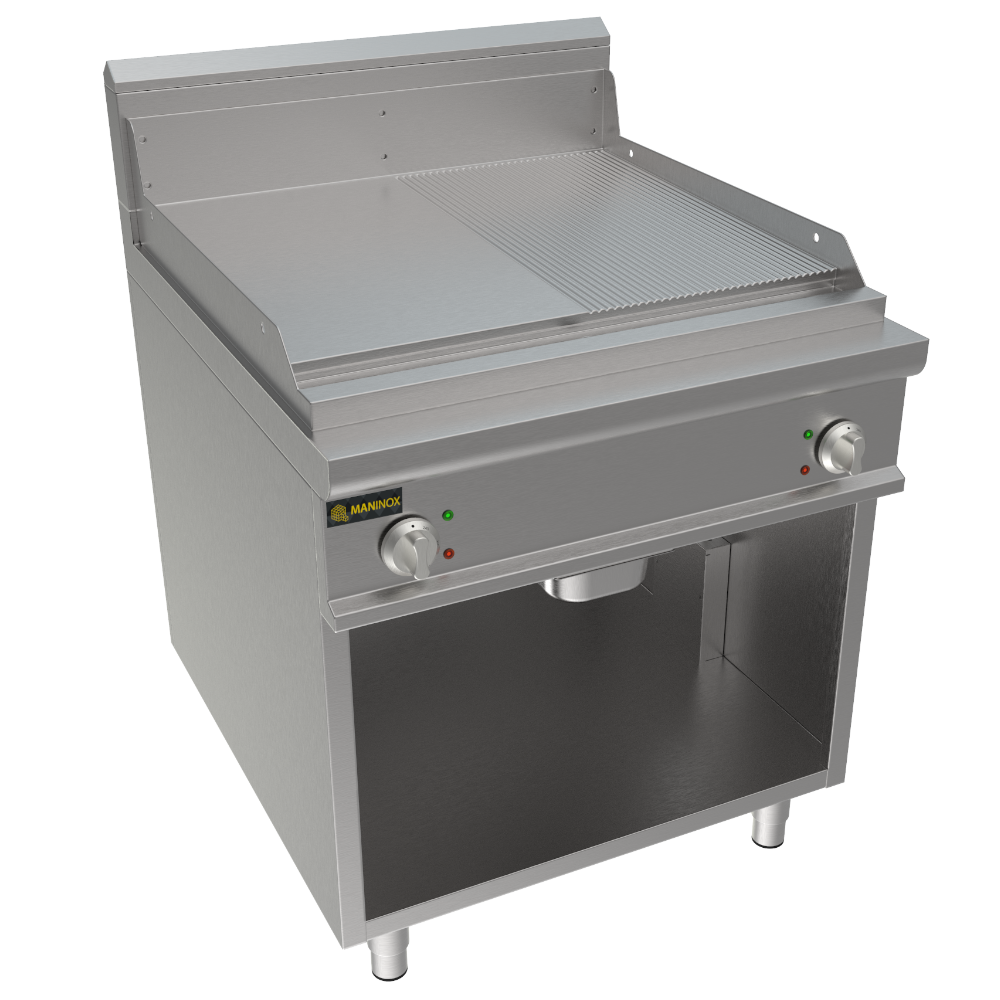 Fry top 1/2 liscio 1/2 rigato elettrico, 80x90x85h, 12 kW