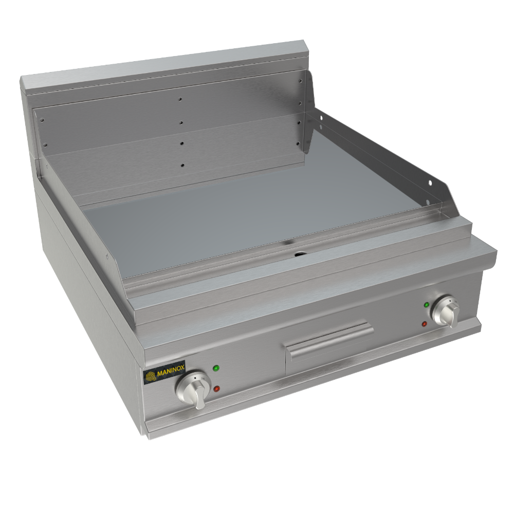 Fry top liscio elettrico piastra cromata, 80x90x27.5h, 12 kW