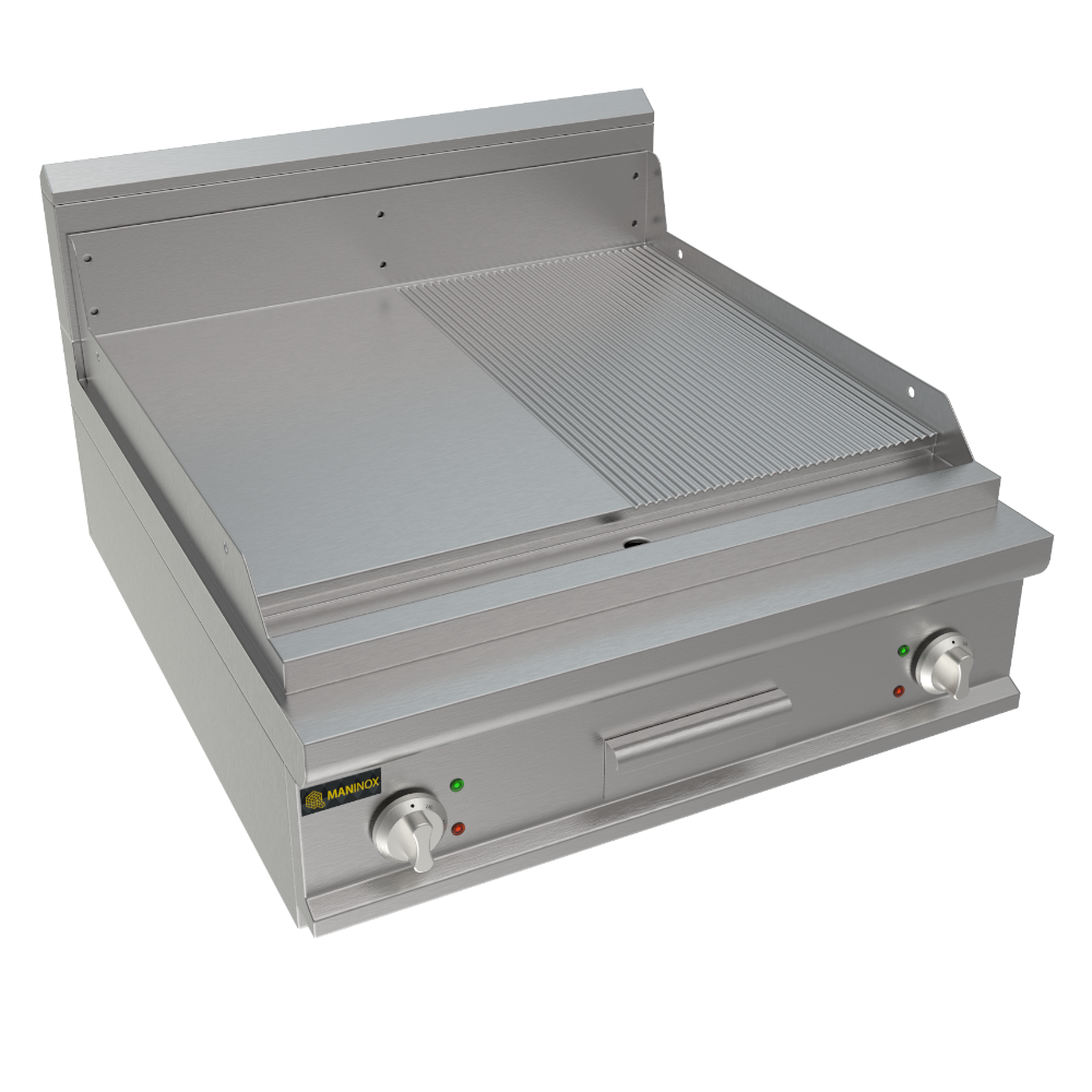 Fry top 1/2 liscio 1/2 rigato elettrico, 80x90x27.5h, 12 kW