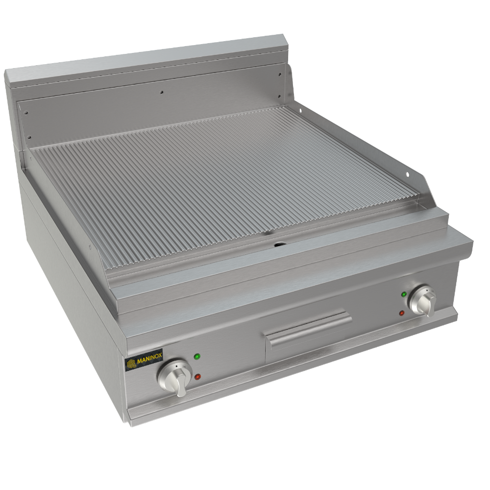 Fry top rigato elettrico, 80x90x27.5h, 12 kW