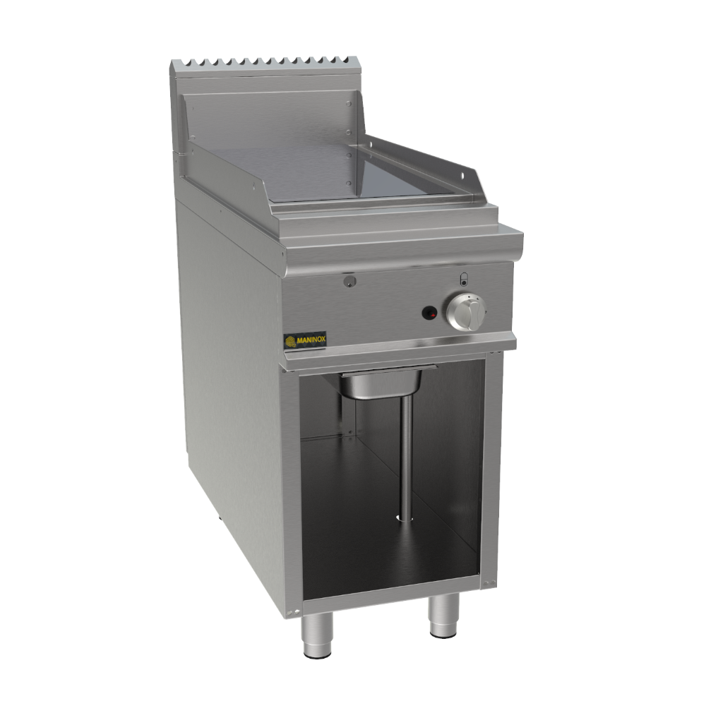 Fry top liscio a gas piastra cromata, 40x90x85h, 6.9 kW