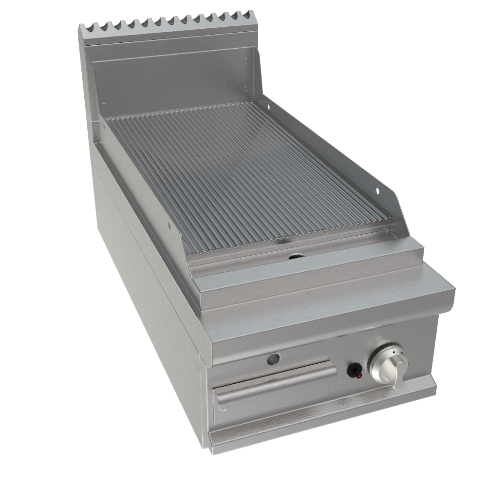 Fry top rigato a gas, 40x90x27.5h, 6.9 kW