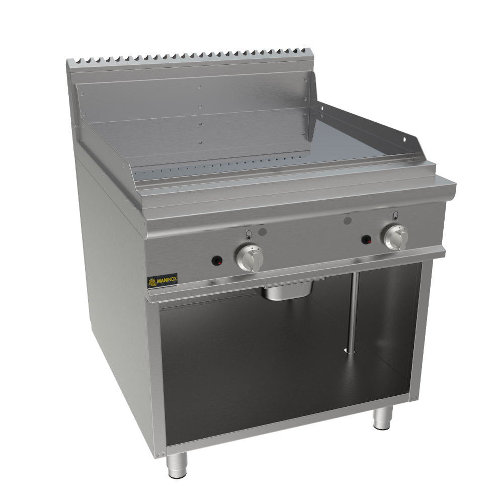 Fry top liscio a gas piastra cromata, 80x90x85h, 13.8 kW