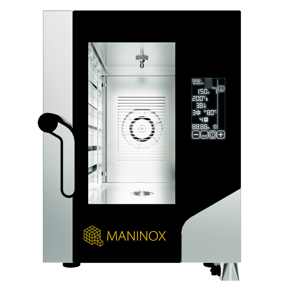 Forno Forno elettrico combinato convezione vapore 6 teglie 1/1 GN compatto con pannello digitale touch