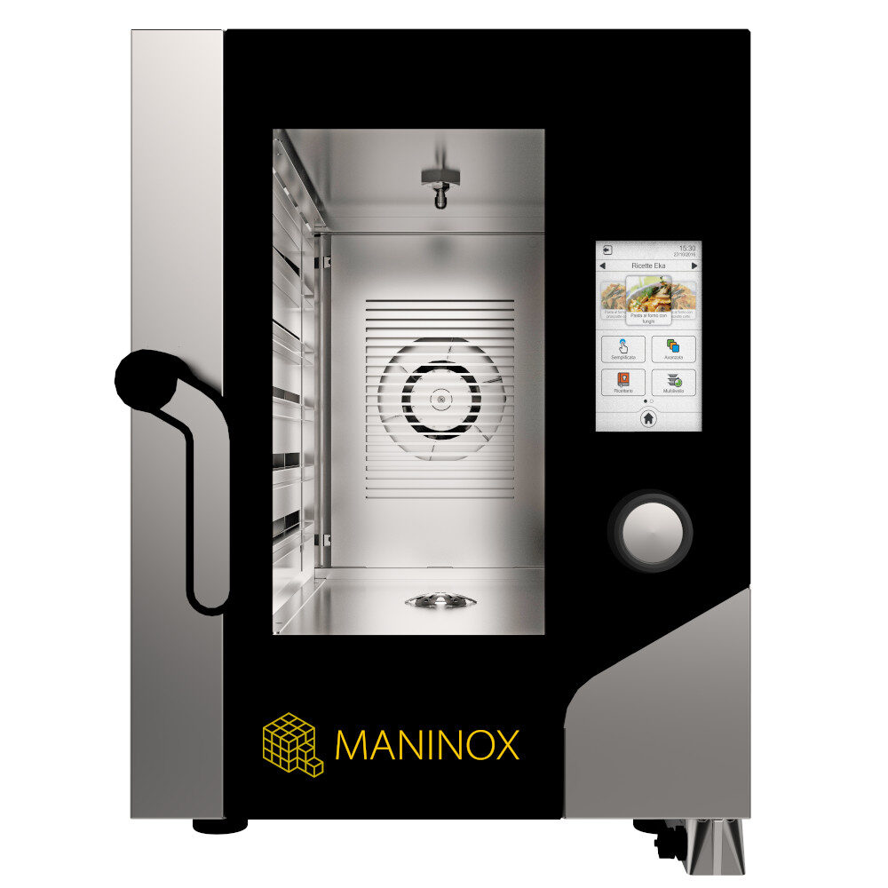 Forno Forno elettrico combinato convezione vapore 6 teglie 1/1 GN compatto con boiler e touch screen