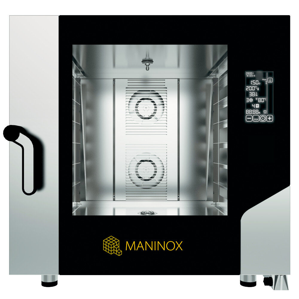 Forno elettrico combinato convezione vapore 6 teglie 2/1 GN con pannello digitale touch