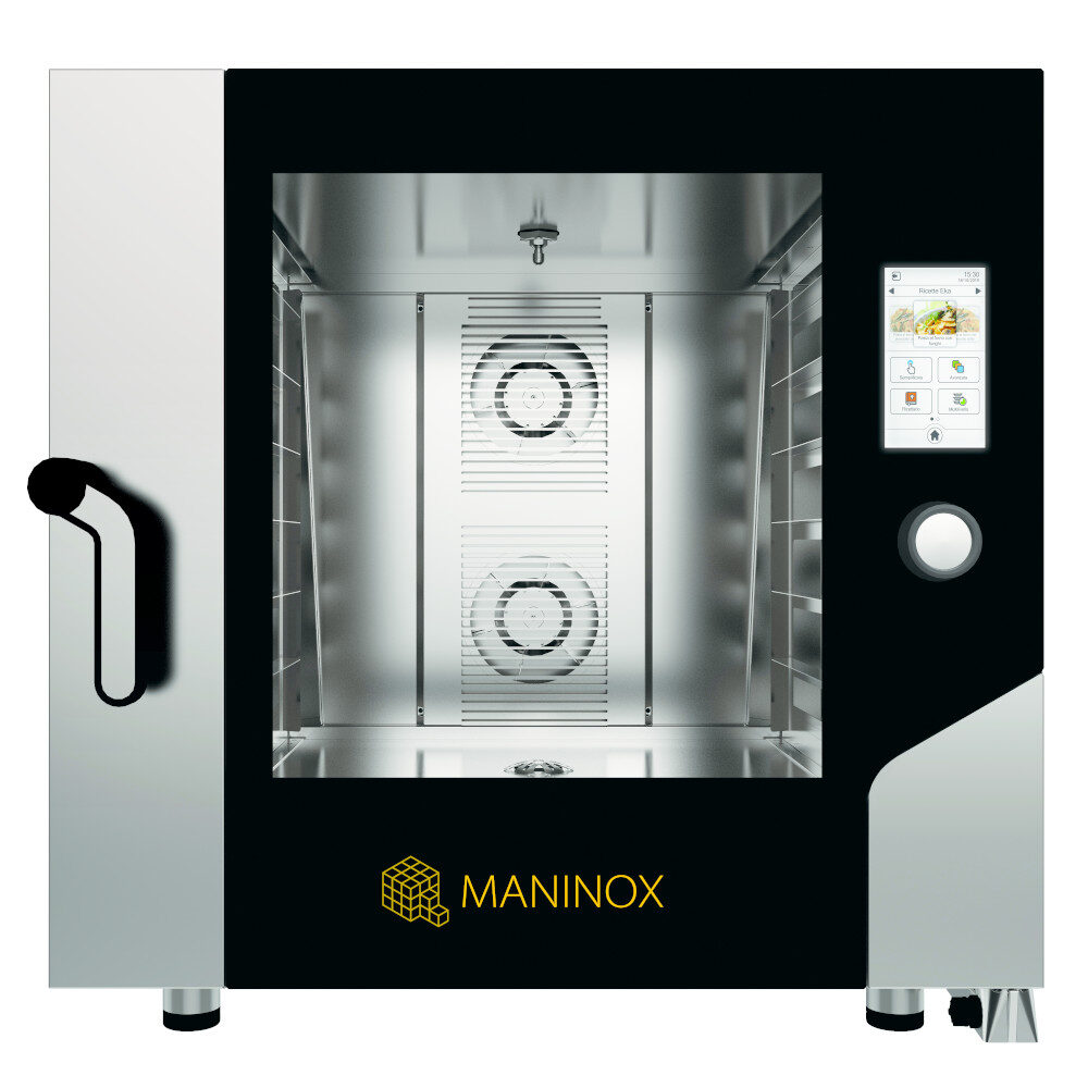 Forno elettrico combinato convezione vapore 6 teglie 2/1 GN con touch screen
