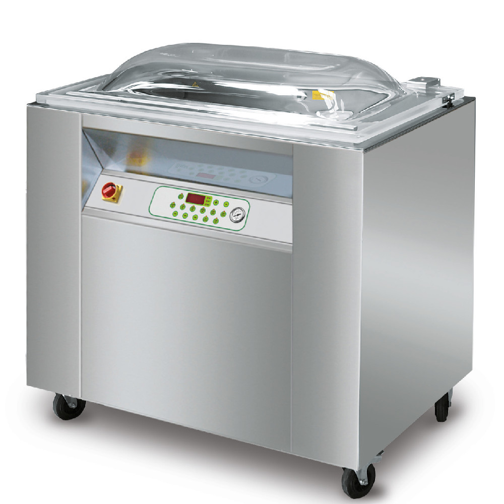 Macchina sottovuoto Macchina sottovuoto a campana carrellata serie top, trifase, barra saldante 1x500+1x900 mm