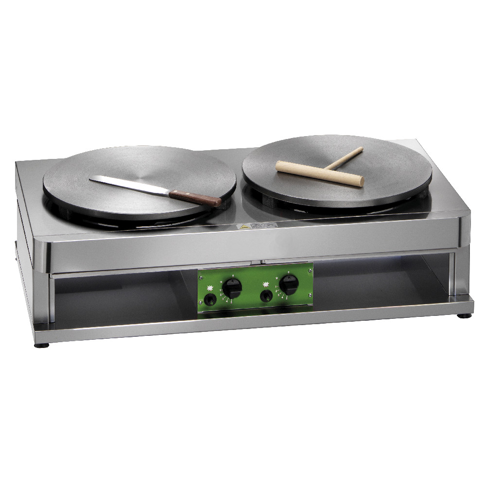 Crepiera a gas, 90x48x27h cm, 3.6+3.6kw