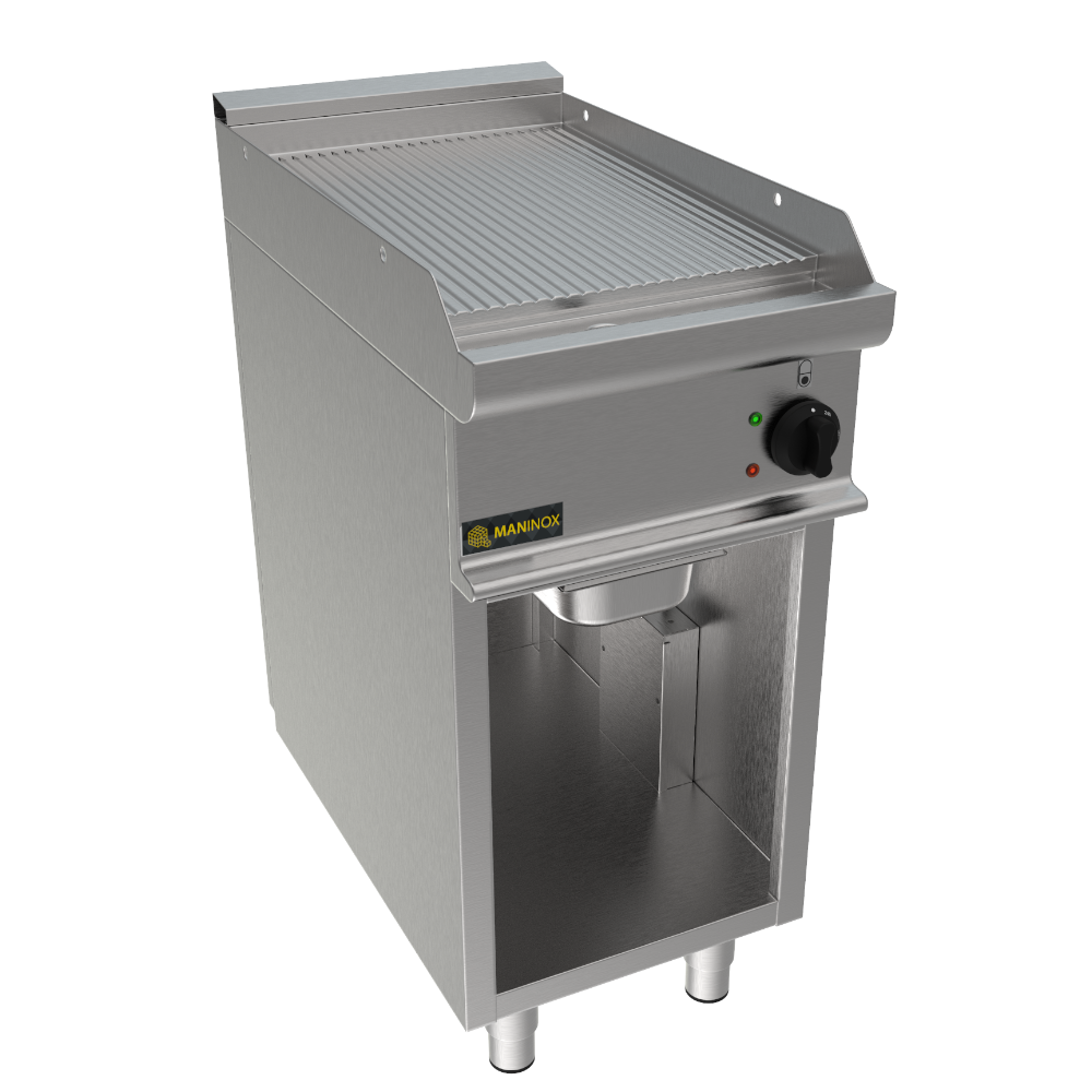 Fry top rigato elettrico, 40x70x85h, 5,4 kW