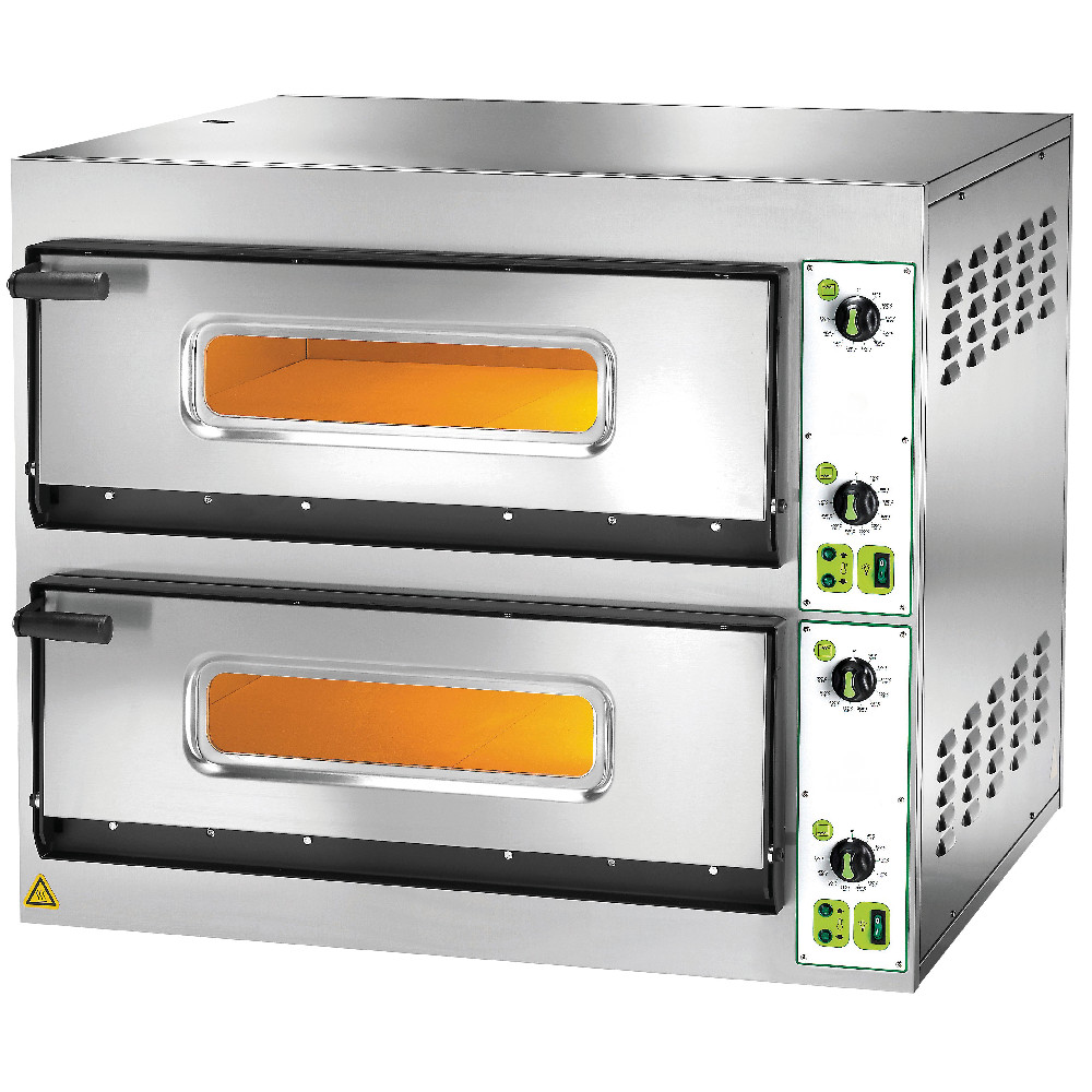 Forno pizza elettrico,due camere 6+6 pizze Ø 33 trifase,90x108x75h cm