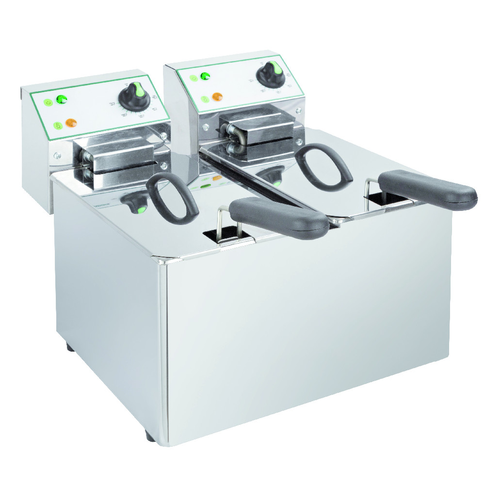 Friggitrice da banco, 380x425/570x320h, 230V, 6+6L