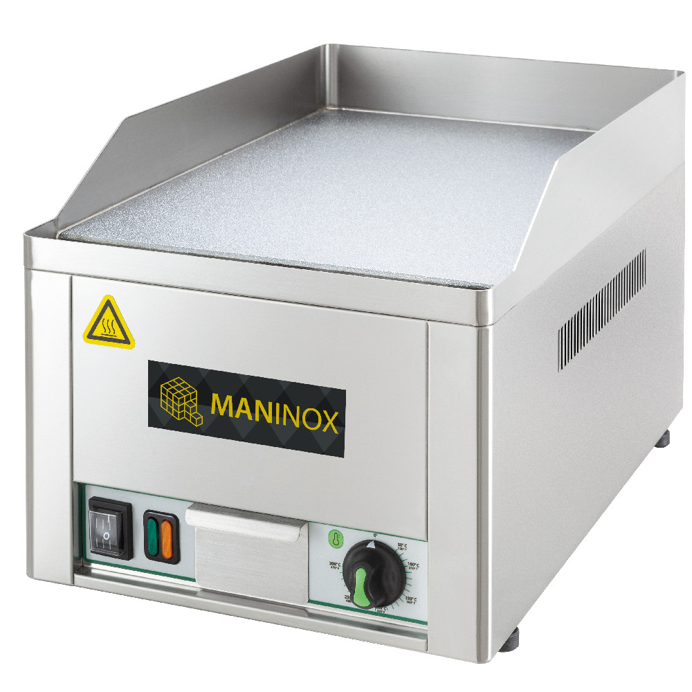 Fry top Fry top elettrico da banco liscio cromato,monofase 33.5x57x30h cm, 3 kW