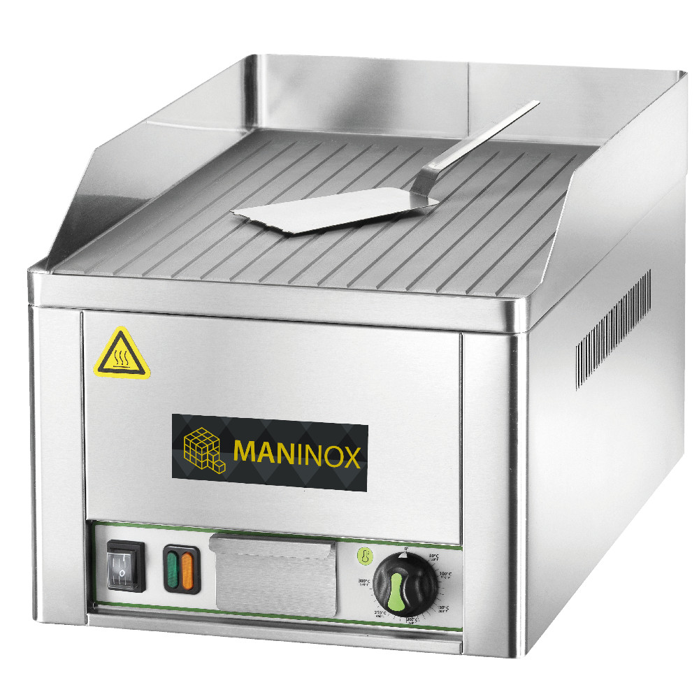 Fry top Fry top elettrico da banco rigato sabbiato, monofase 33.5x57x30h cm, 3 kW