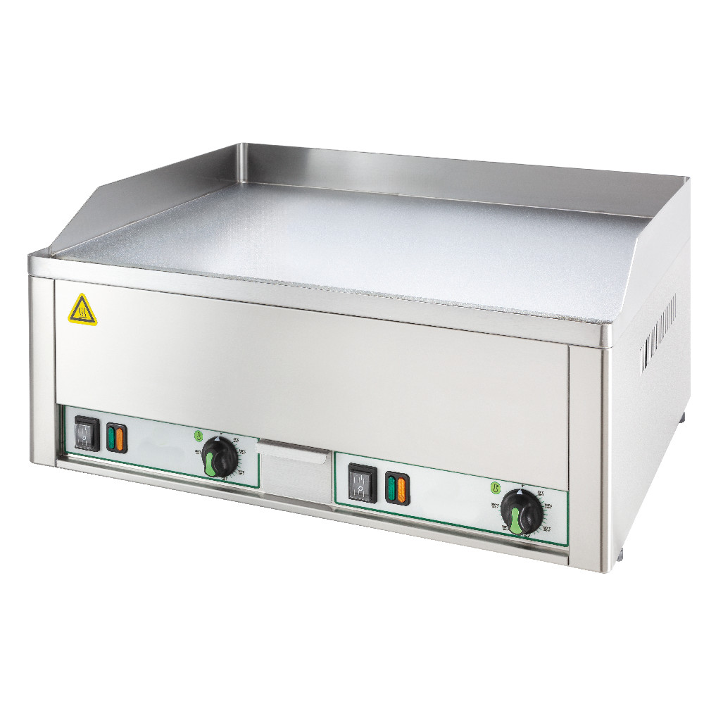 Fry top Fry top elettrico da banco liscio cromato, trifase 66.5x57x30h cm, 6 kW