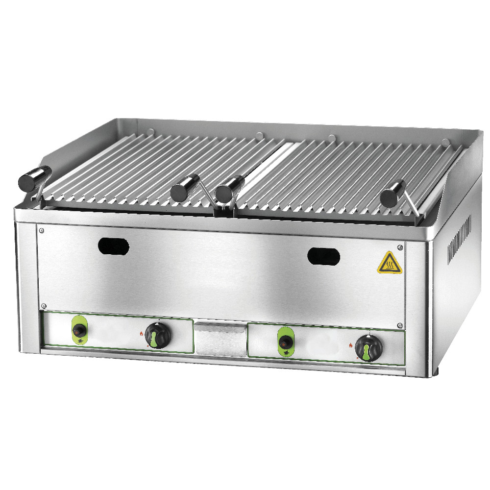 Griglia pietra lavica Griglia a pietra lavica da banco a gas, 66x62.5x30h cm, 13 kW