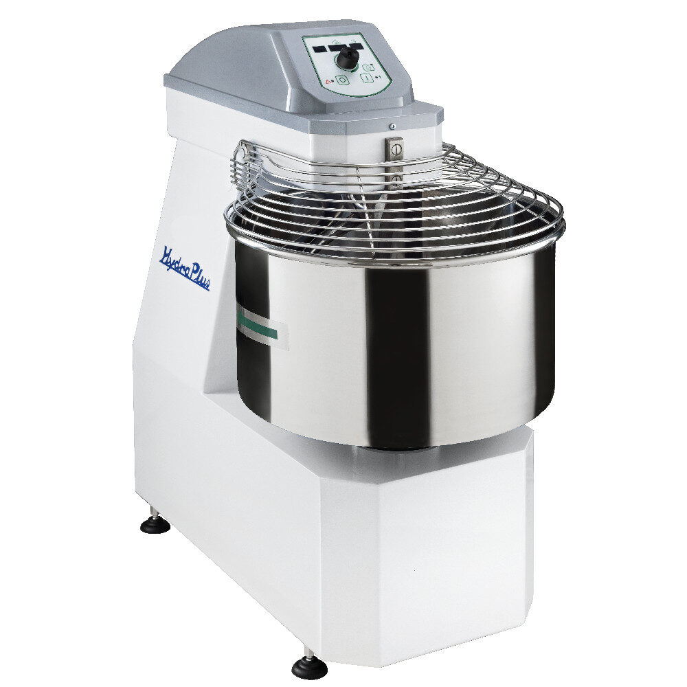 Impastatrice a spirale testa fissa, 2 velocità monofase, 50kg pannello comandi digitale e timer Hydraplus