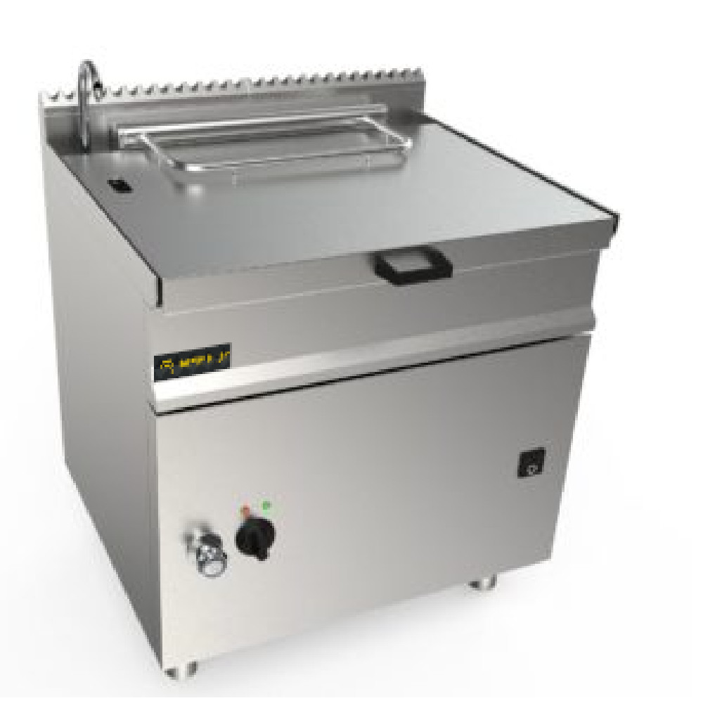 Brasiera elettrica sollevamento motorizzato trifase 80x90x85, 10 kW, 70/86 Lt.