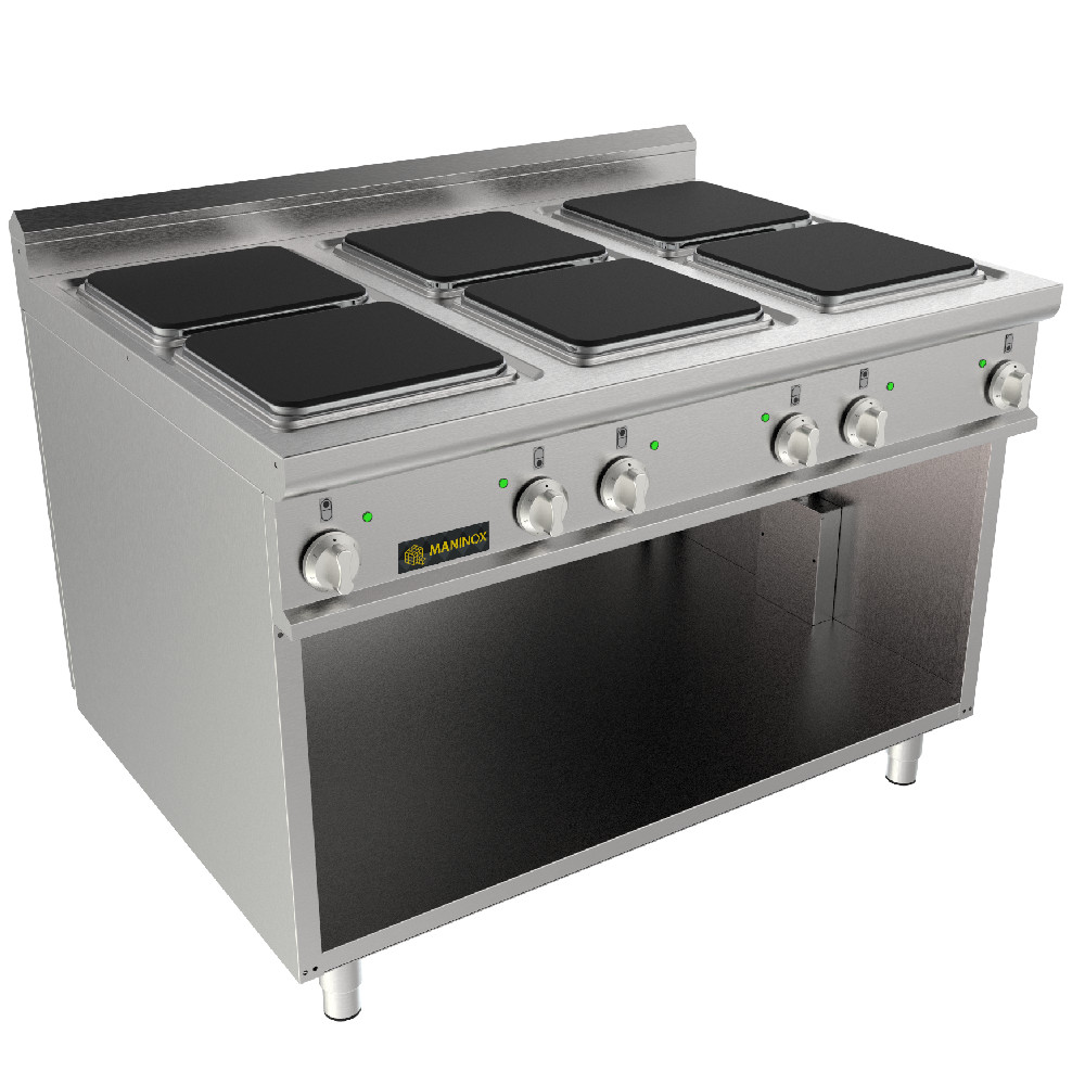 Cucina elettrica 6 piastre, 120x90x85h, 24 kW