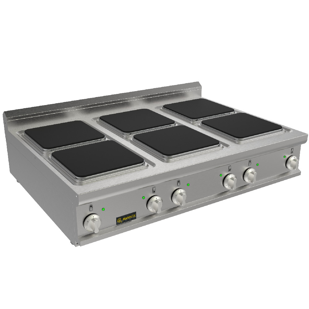 Cucina elettrica 6 piastre, 120x90x27.5h, 24 kW