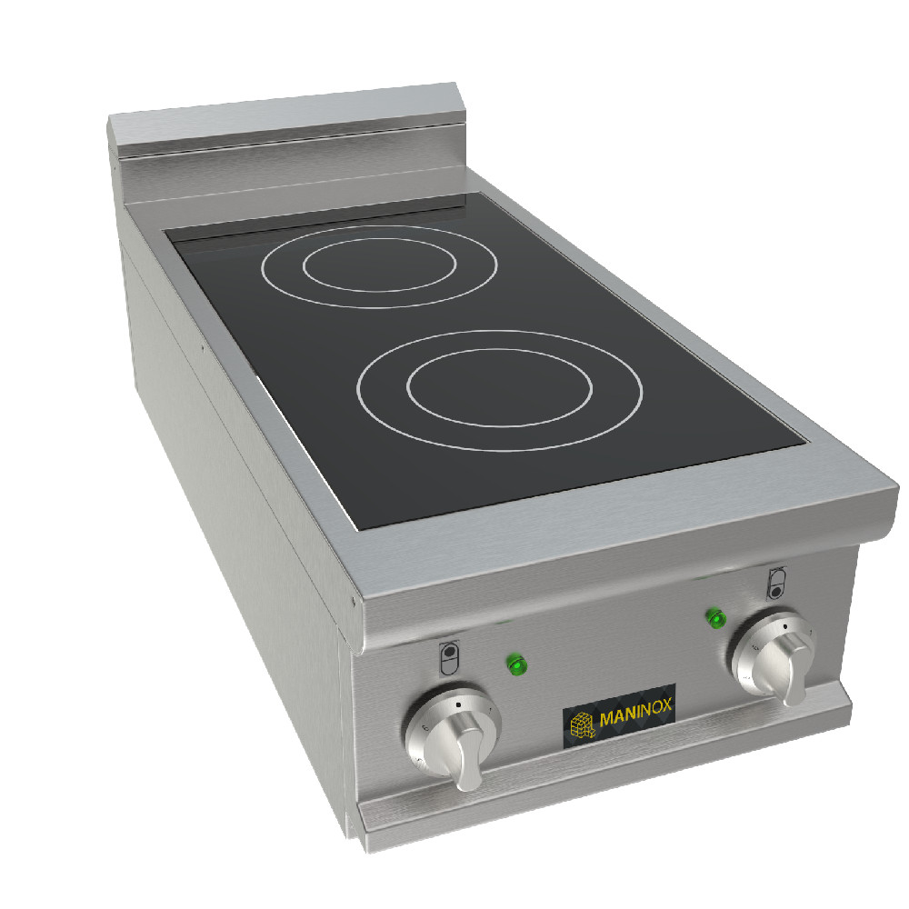 Cucina elettrica in vetroceramica 2 piastre, 40x90x27.5h, 6 kW