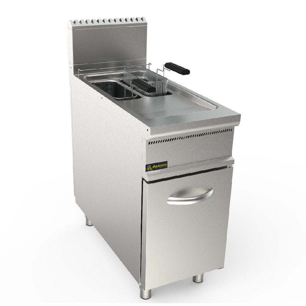 friggitrice Friggitrice a gas 2 vasche armadiata, 40x90x85h, 11.6 kW, 8+8 L