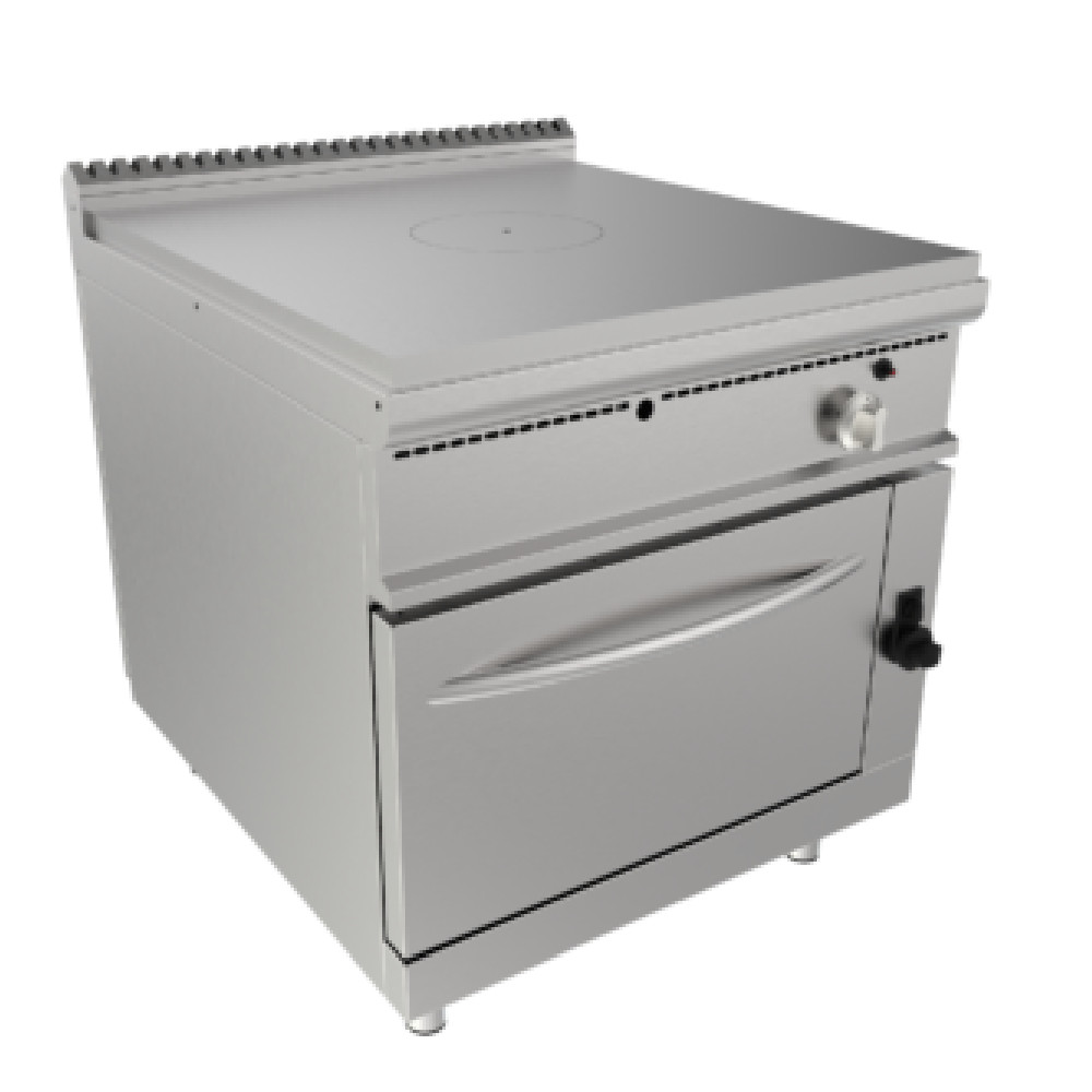 Cucina tuttapiastra a gas con forno a gas 80x90x85h, 20.6 kW