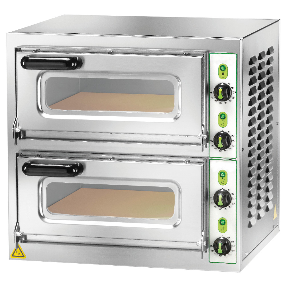 Forno pizza elettrico,due camere, trifase, 55.5x46x53h cm