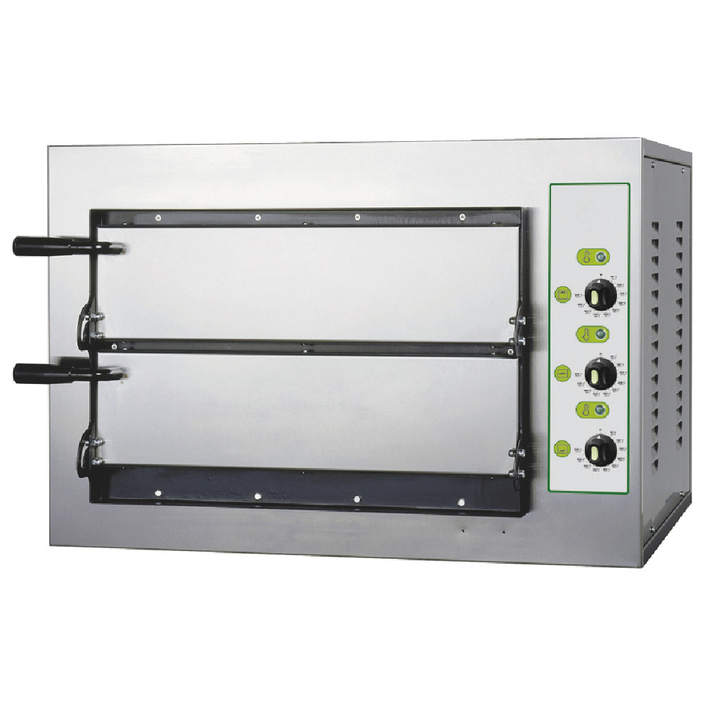 Forno pizza elettrico,due camere, trifase, 78x60x53h cm