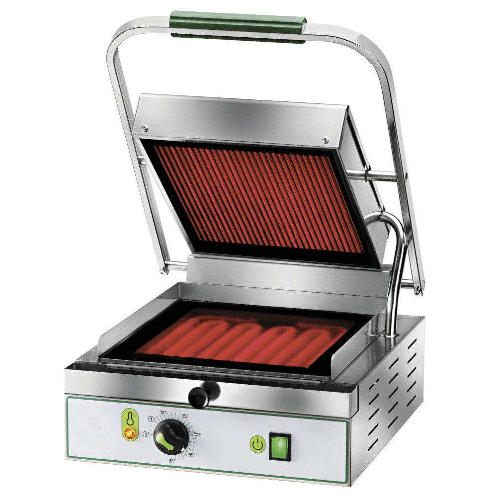 Piastra rigata elettrica in vetroceramica, monofase, 34x45x19h cm, 1.7 kW