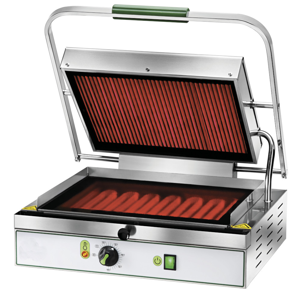 Piastra rigata elettrica in vetroceramica, monofase, 49x45x19h cm, 2 kW