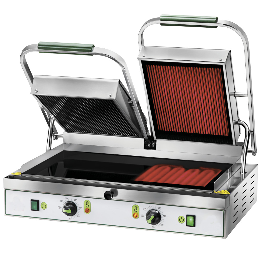 Piastra rigata elettrica in vetroceramica, trifase, 63x45x19h cm, 3.4 kW