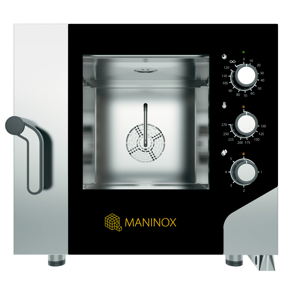 Forno elettrico combinato convezione vapore 5 teglie 1/1 GN con pannello elettromeccanico