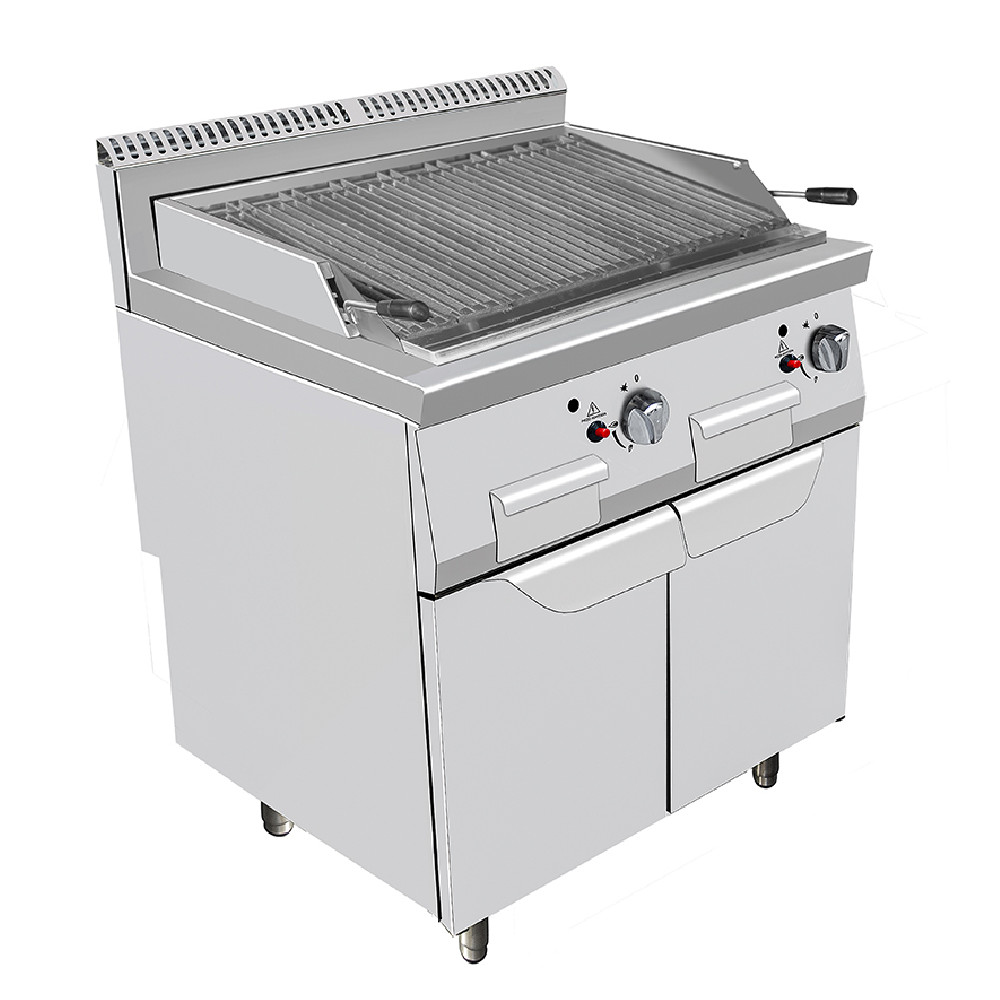 Griglia a pietra lavica elettrica armadiata, 80x90x85h, 15.9 kW