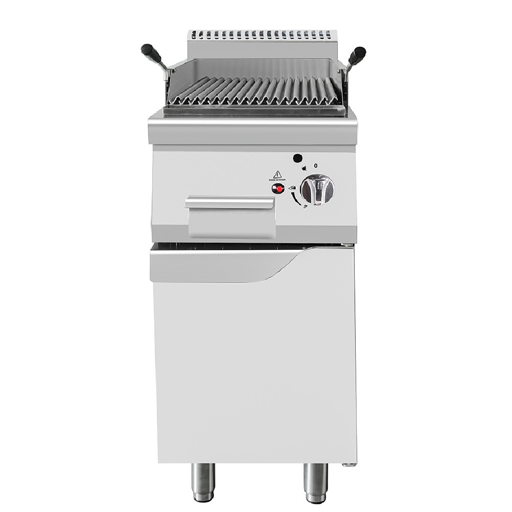 Griglia a pietra lavica a gas armadiata, 40x70x85h, 7 kW