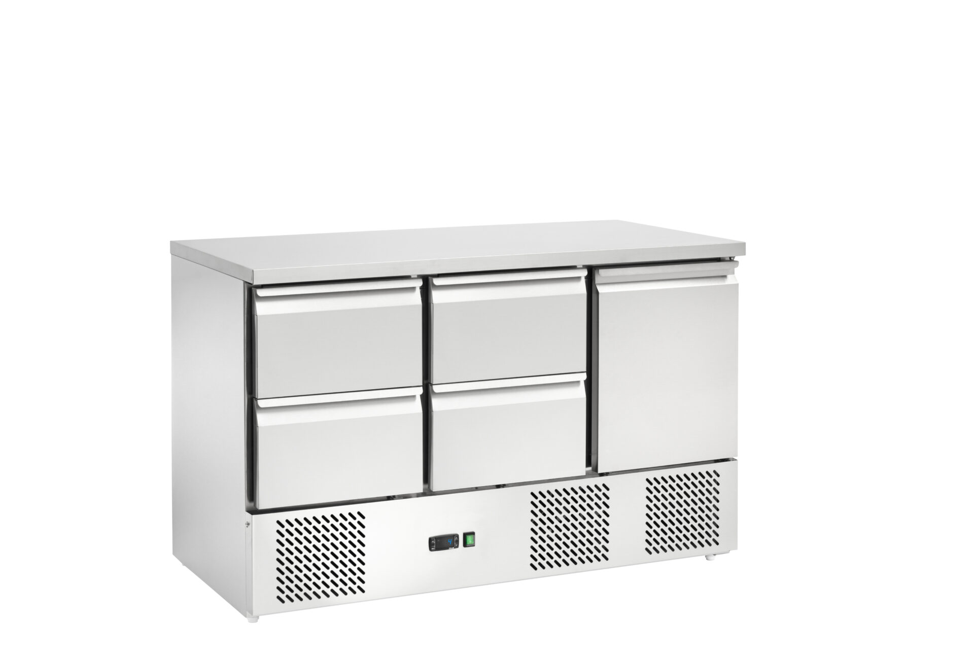 Saladette Saladette refrigerata ventilata con cassetti, 1365x700x875h, +2 +8 °C