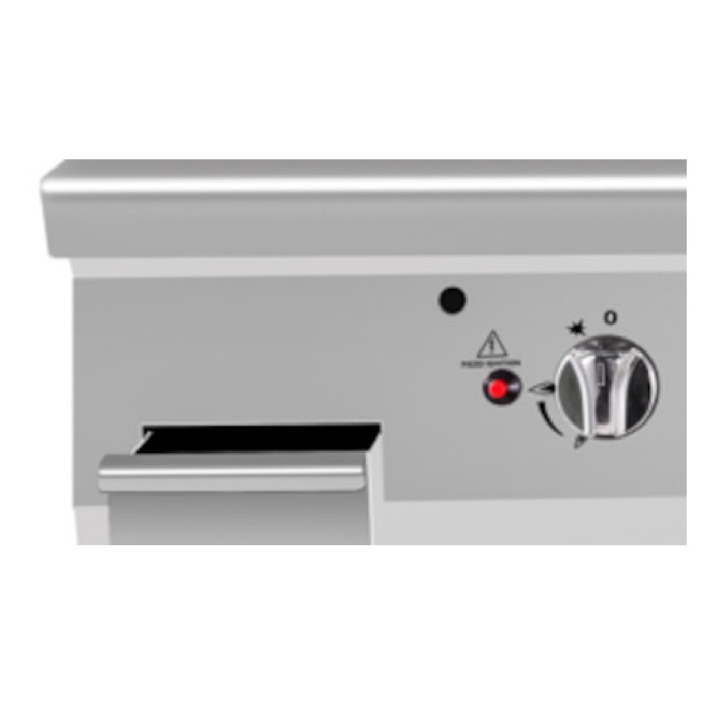 dettagli fry top e griglia pietra lavica Fry top liscio elettrico trifase , 40x70x85h, 4.8 kW