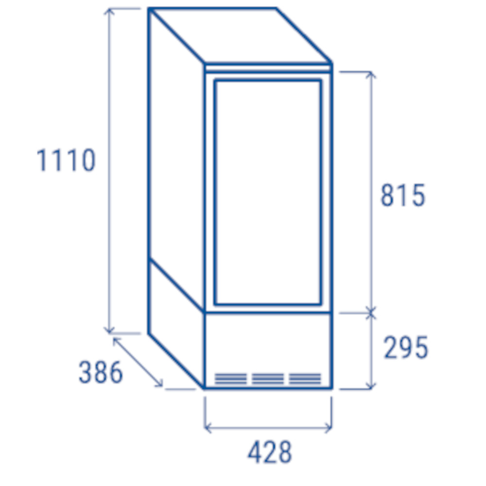 Espositore refrigerato verticale da 98 Lt., 428x386x1110h, +2°C +12 °C